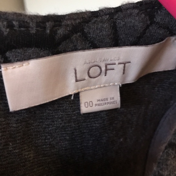 LOFT Charcoal Grey Knit Dress, Size 00 - Picture 3 of 5
